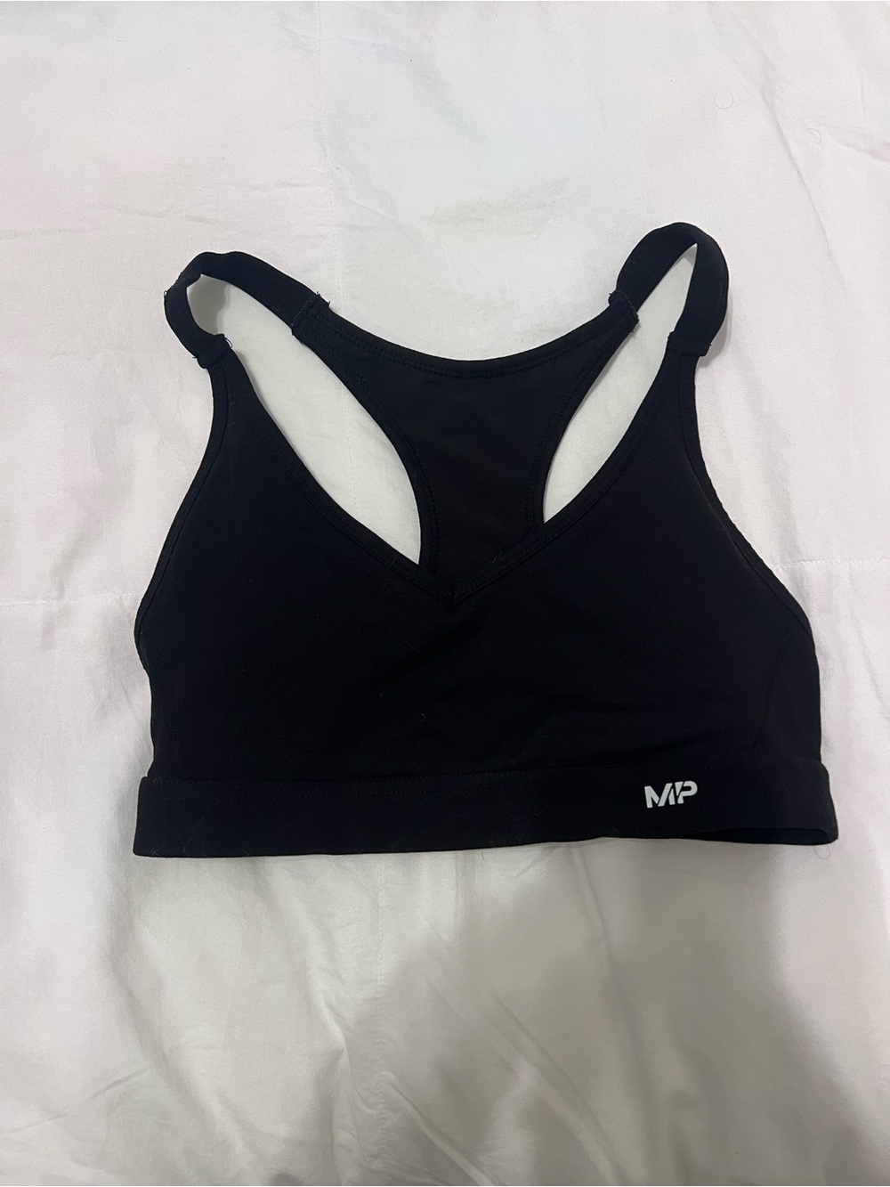 MP Women's Black Racerback Sports Bra with V-Front